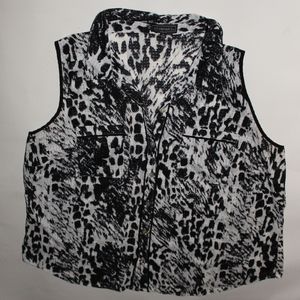 Animal print button up tank